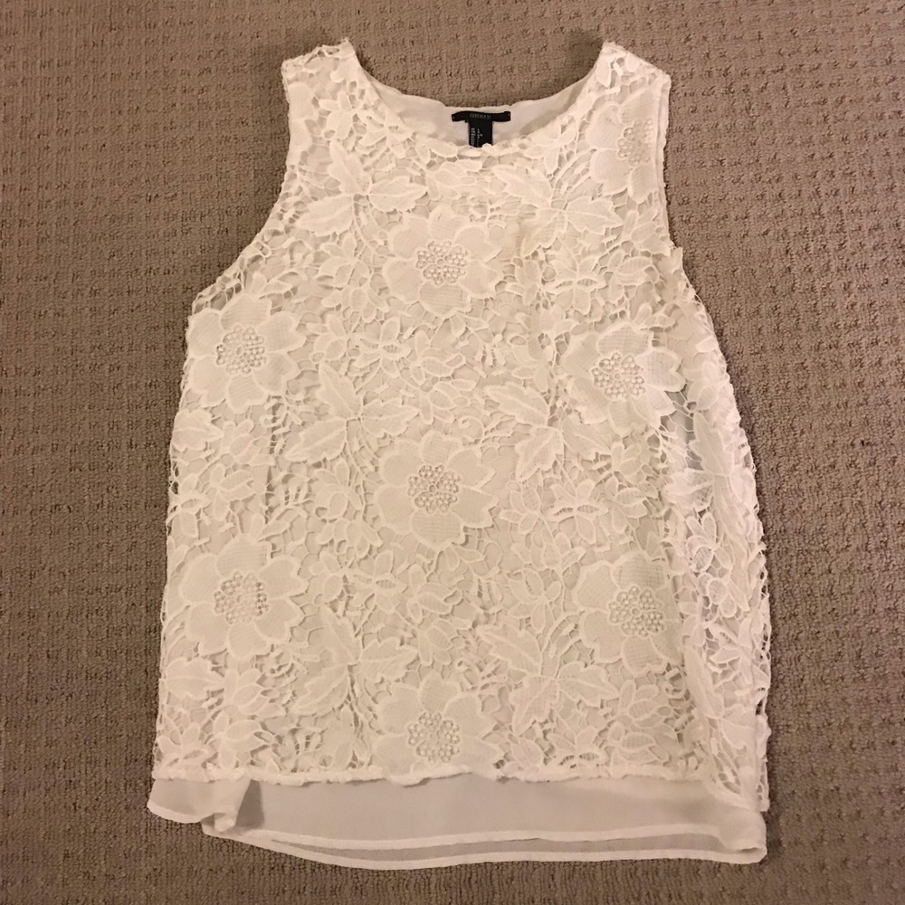 White lace tank top
